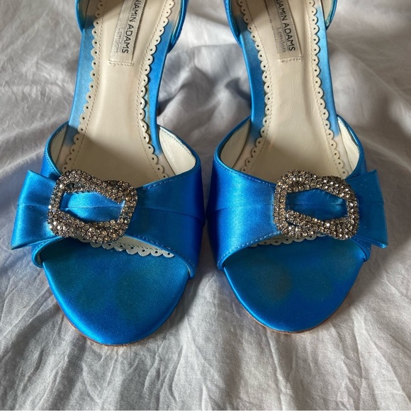 Benjamin Adams London Blue Dyed Duchesse Silk Heels - Picture 12 of 13
